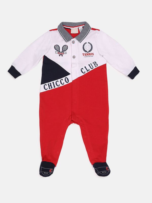 Colorblocked Front Opening Babysuit image number 0